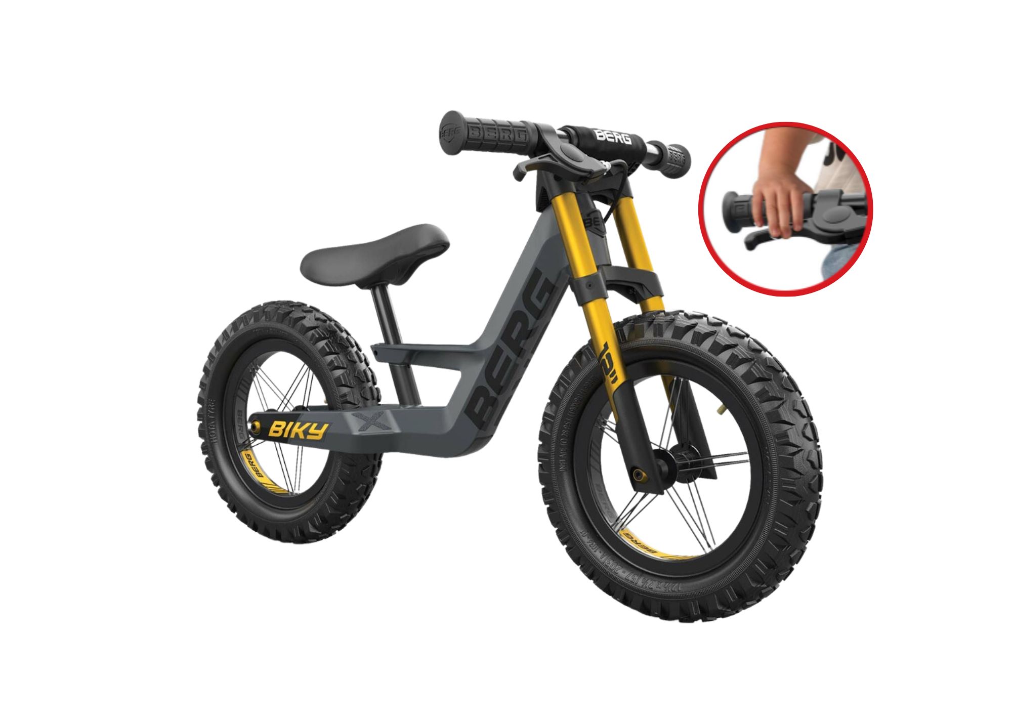 BERG Biky Cross Grey Kids Balance Bike w handbrake 2 5 Years